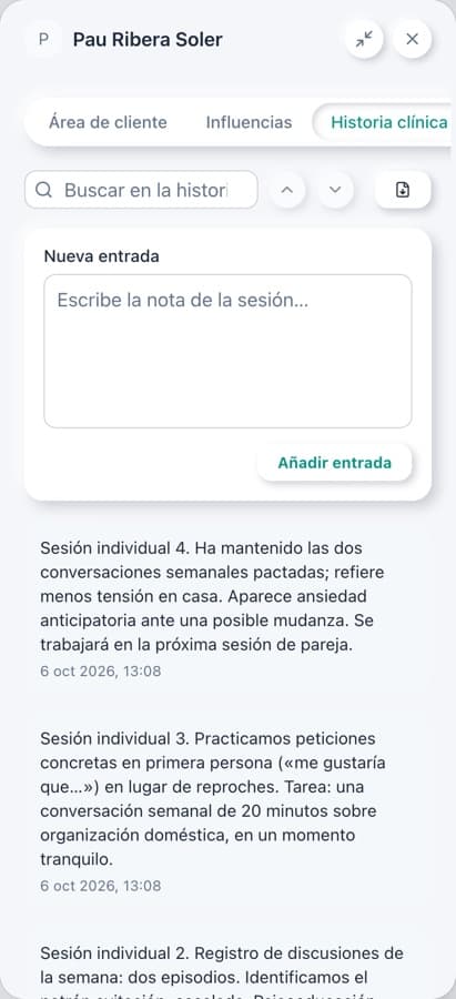 Història clínica d'un pacient al mòbil